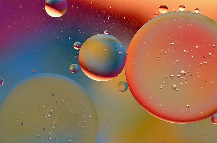 Volume of oil, volume of oil, water, air bubbles, HD wallpaper