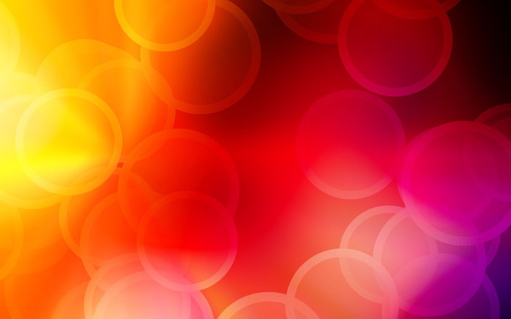 โบเก้สีส้มและสีม่วง, แสงจ้า, สีแดง, แสง, สว่าง, วอลล์เปเปอร์ HD