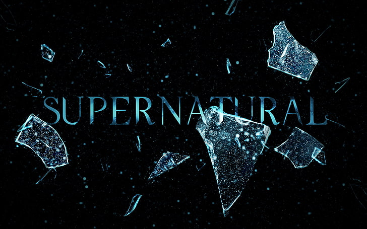 Supernatural logo, szkło, fragmenty, seria, złamane, nadprzyrodzone, sezon 6, spn, intro, Tapety HD