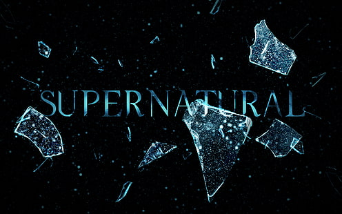 Supernatural logo, glass, fragments, the series, broken, supernatural, Season 6, spn, intro, HD wallpaper HD wallpaper