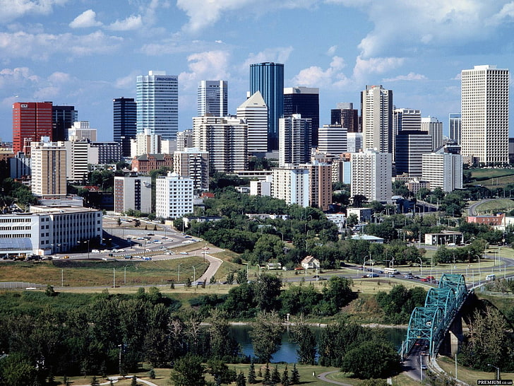 città, paesaggio urbano, Alberta, Canada, Sfondo HD
