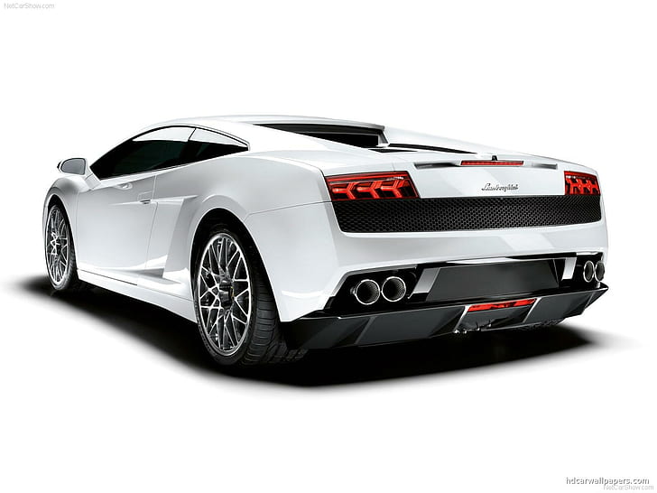 Lamborghini Gallardo LP, white lamborghini luxury car, lamborghini, gallardo, cars, HD wallpaper