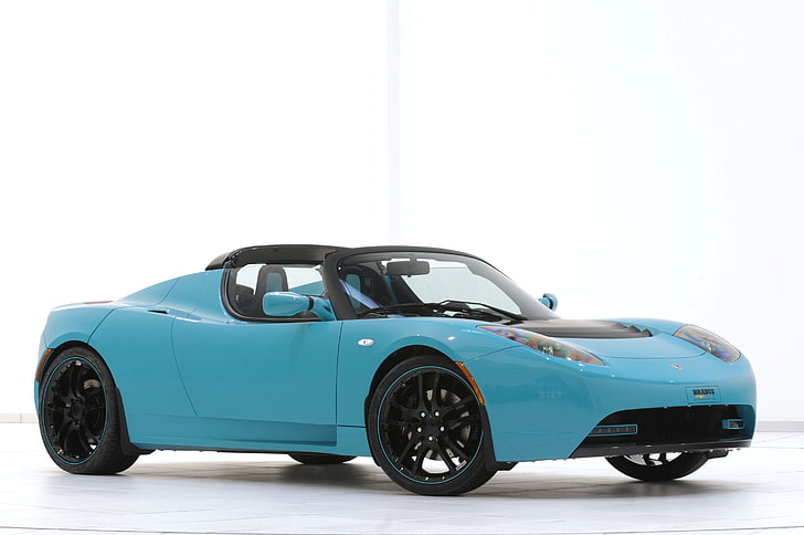 blå, sportbilar, Tesla Roadster Sport, snabbaste elbilar, elbilar, HD tapet