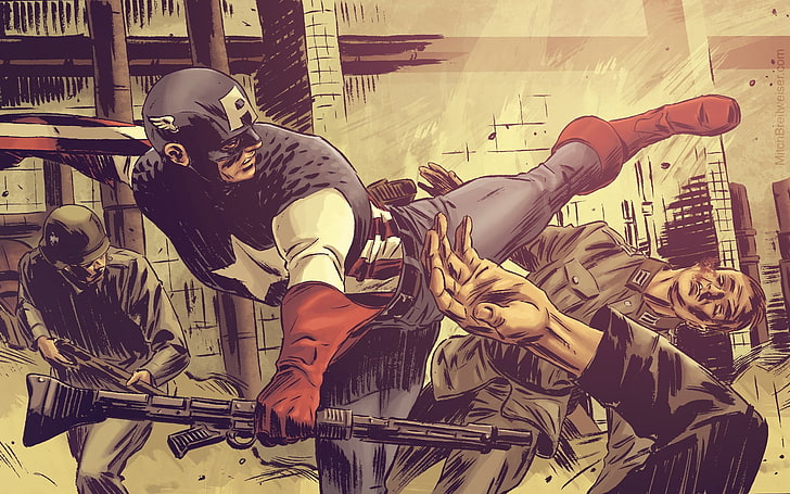 Captain America illustration, Captain America, serietidningar, HD tapet