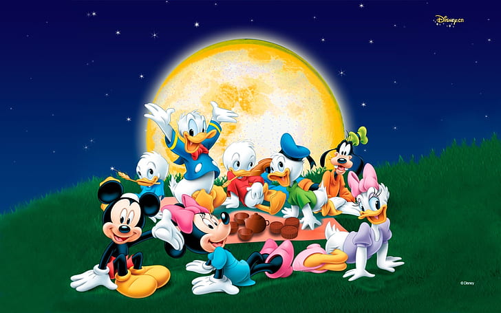 Mickey Mouse ve Donald Duck ailesi ile arkadaşlar duvar kağıdı, HD masaüstü duvar kağıdı