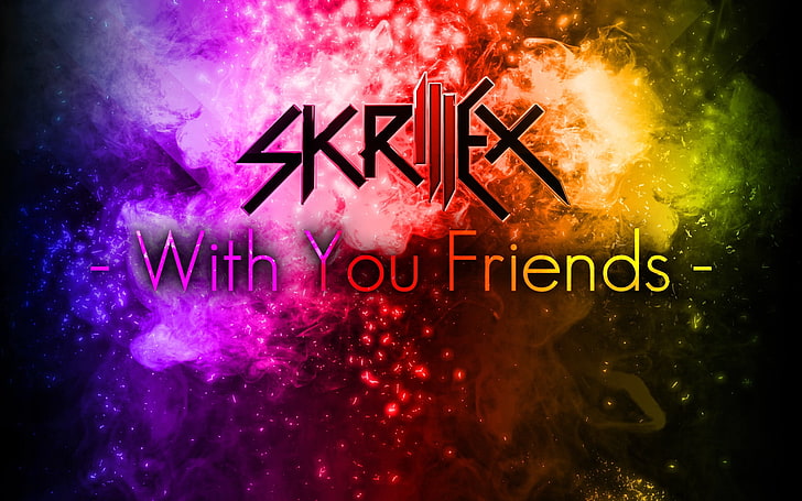 Skrillex logo, skrillex, name, explosion, colors, energy, HD wallpaper