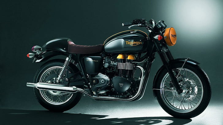 Triumph Boneville, moto triumph standard nero, moto, 1920x1080, triumph, triumph boneville, Sfondo HD