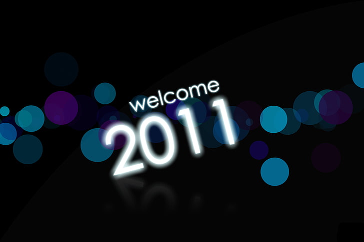 welcome 2011 text on black background, holiday, 2011, welcome, HD wallpaper