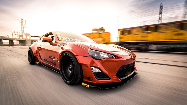 Scion Frs, Red Car, Cool, Famous Brand, Speed, scion frs, red car, cool, famous brand, speed, HD wallpaper