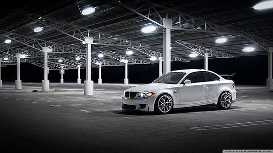 흰색 BMW 쿠페, 자동차, BMW Serie 1, BMW, BMW E82, E82, 흰색 자동차, HD 배경 화면 HD wallpaper