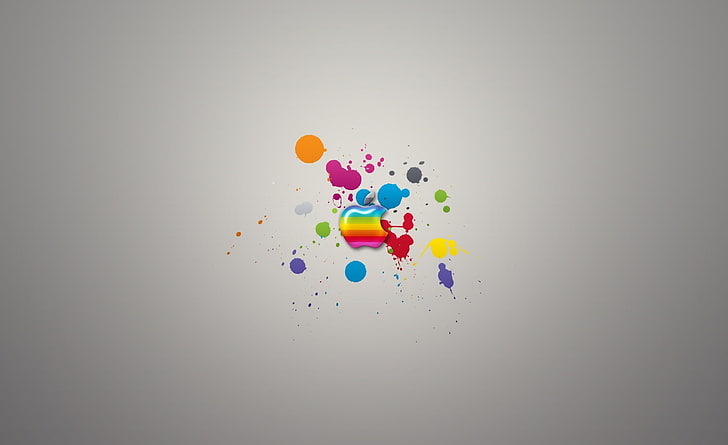 Błyszczący Apple Kolorowe Splash, logo Apple, Komputery, Mac, Kolorowe, Jabłko, Błyszczący, Splash, Tapety HD