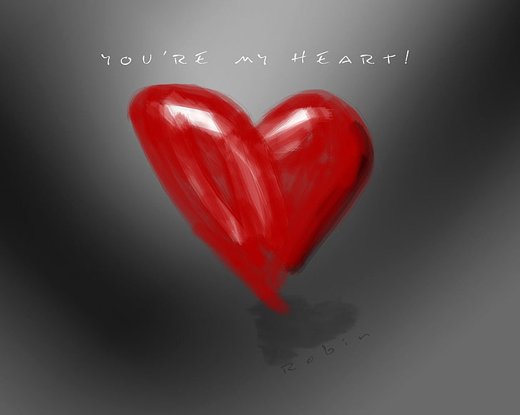 you're my heart illustration, heart, love, drawing, pencil, HD wallpaper