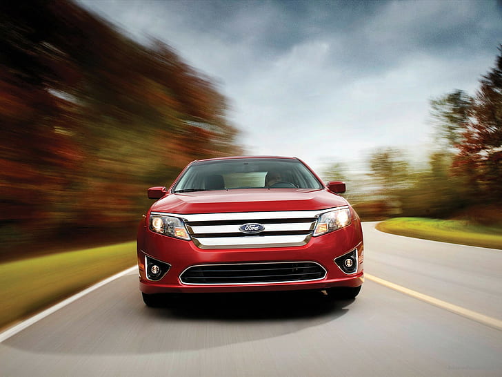 2010 Ford Fusion, red ford car, 2010, ford, fusion, HD wallpaper
