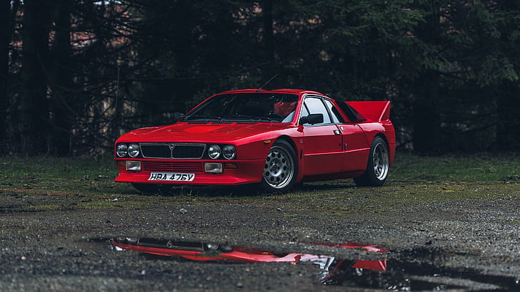 Lancia 037, auto da rally, auto rosse, gruppo B, Stradale, auto italiane, auto anni '80, Sfondo HD