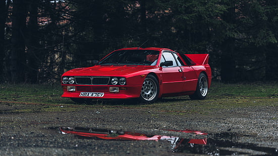  Lancia 037, rally cars, red cars, Group B, Stradale, italian cars, 80s cars, HD wallpaper HD wallpaper