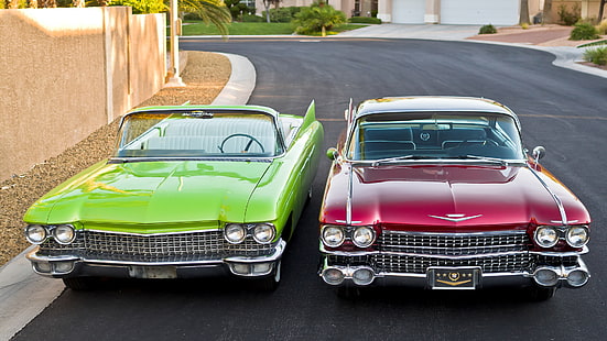 retrò, Cadillac, 1960, classico, anteriore, 1959, Sfondo HD HD wallpaper