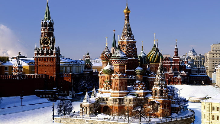 Катедралата Свети Василий, Русия, Москва, Кремъл, Червеният площад, Русия, столица, HD тапет