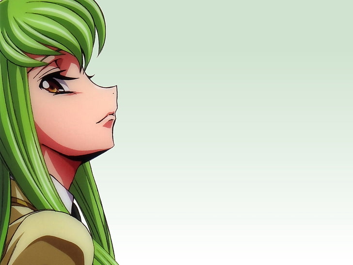 women's green hair illustration, code geass, cc, girl, green hair, HD wallpaper