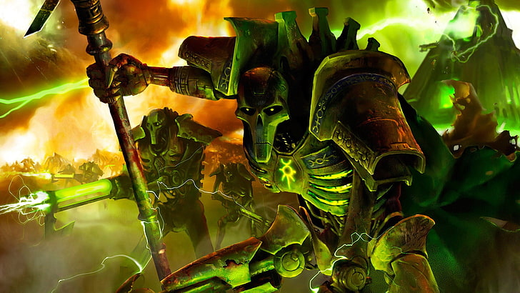 Skeleton Knight Illustration, WH40K, digitale Kunst, Necrons, Warhammer 40.000, HD-Hintergrundbild