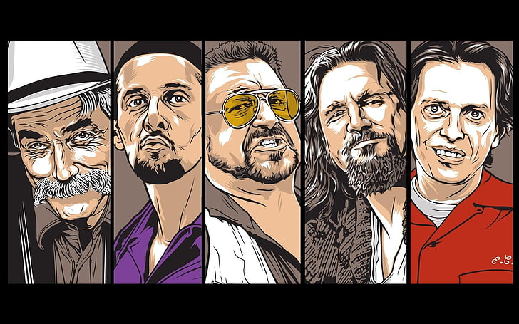 movie characters illustration, The Big Lebowski, movies, The Dude, Jesus Quintana, Walter Sobchak, HD wallpaper