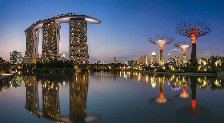 Buildings, Marina Bay Sands, Singapore, HD wallpaper