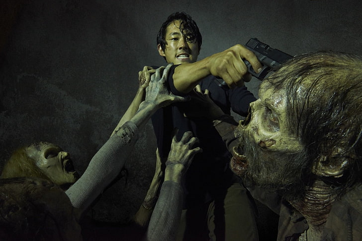TV-show, The Walking Dead, Glenn Rhee, Steven Yeun, Zombie, HD tapet