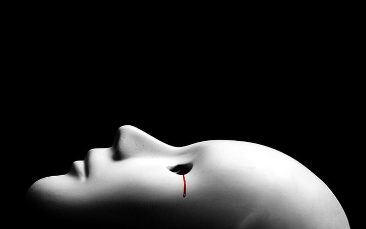 Blood Tear Mask, vit ansikte av mänskligt konstverk, HD tapet