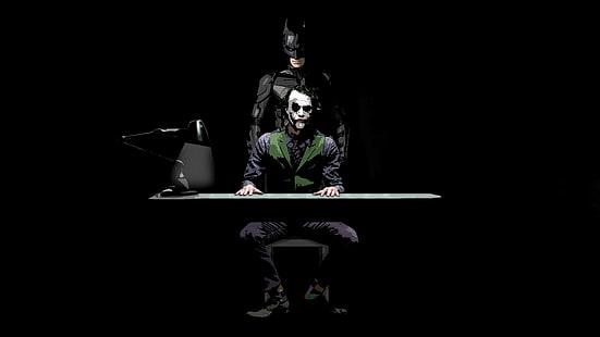 Бэтмен и Джокер цифровые обои, фильмы, Бэтмен, Темный рыцарь, Джокер, MessenjahMatt, HD обои HD wallpaper