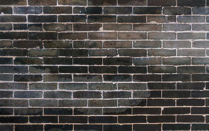 black and gray wall of bricks, background, wall, brick, texture, HD wallpaper