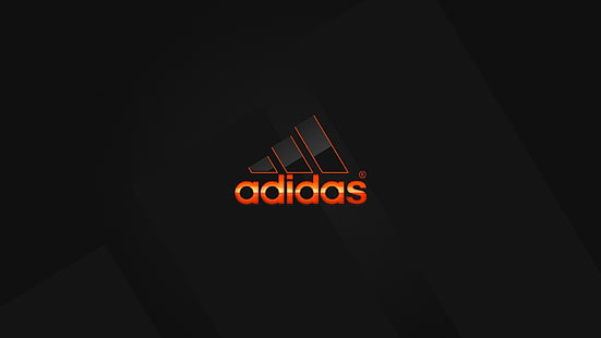czerwone logo Adidas, pomarańczowe, logo, Adidas, Tapety HD HD wallpaper