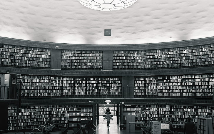 library, Stockholm, Sweden, public, HD wallpaper