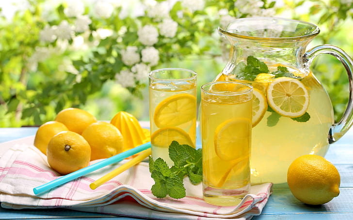 Limonada fresca, limonada, limón, fresca, Fondo de pantalla HD