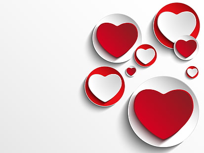 papel de parede vermelho e branco corações, amor, fundo, corações, design, romântico, dia dos namorados, HD papel de parede HD wallpaper