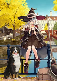 Anime, Anime-Mädchen, Majo no Tabitabi, Elaina (Majo no Tabitabi), silbernes Haar, HD-Hintergrundbild HD wallpaper