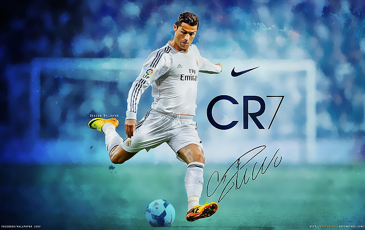 podpisana karta piłkarza, Cristiano Ronaldo, Nike, Tapety HD