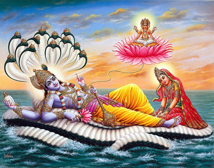 Lord Vishnu, Shiva illustration, God, Lord Vishnu, hindu, vishnu, HD wallpaper