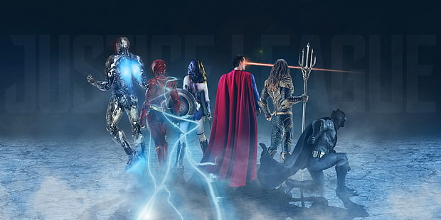 Лига Справедливости 3D обои, Лига Справедливости, Киборг, Вспышка, Чудо-Женщина, Супермен, Аквамен, Бэтмен, 4K, 8K, HD обои HD wallpaper