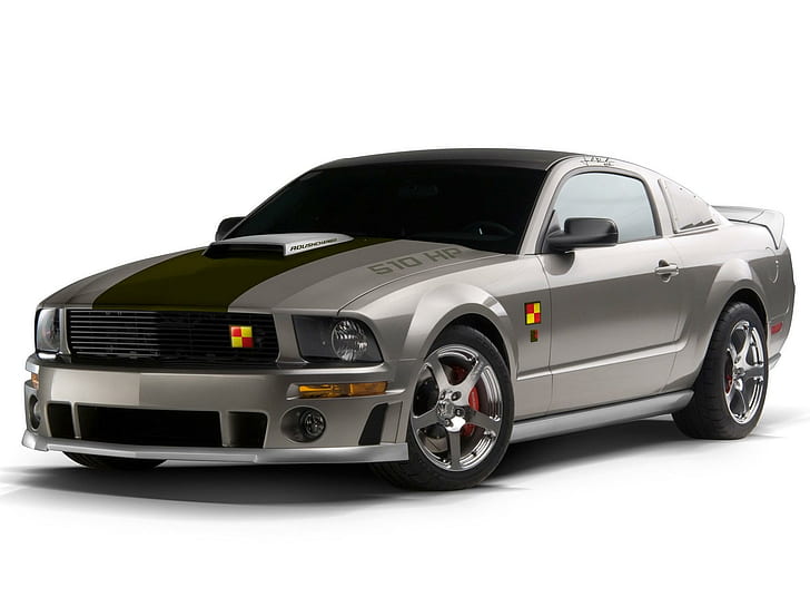 Roush P-51a '2008, gray coupe car, mustang, ford, tuning, roush, cars, HD wallpaper