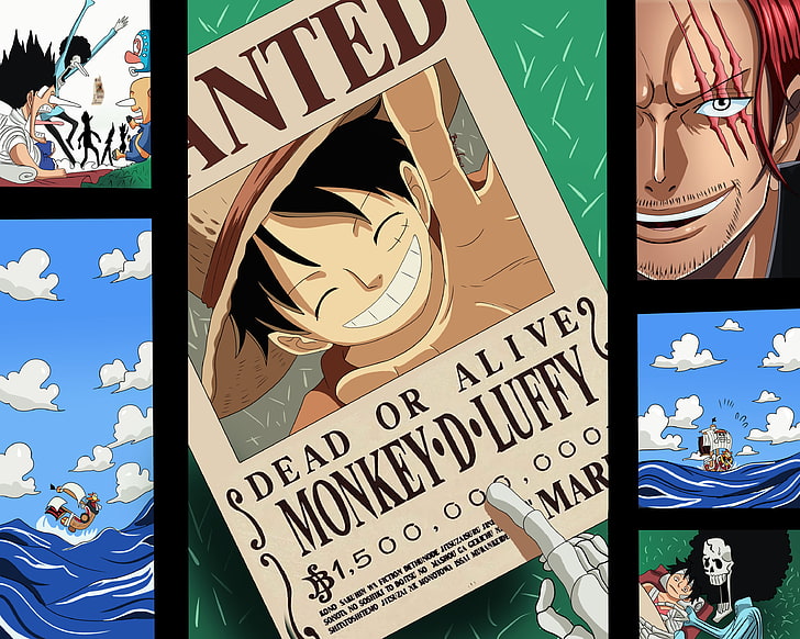 One Piece, Brook, morot, Monkey D. Luffy, Nami, Sanji, Shanks, Tony Tony Chopper, HD tapet