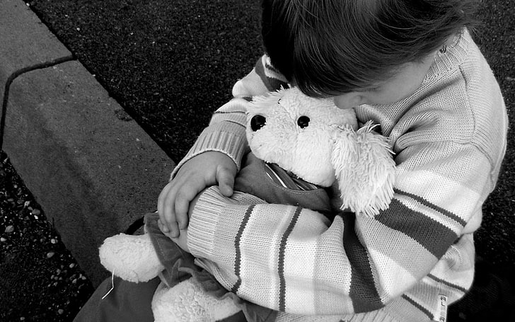 写真 白黒 クマ 子供 かわいい テディベア おもちゃ Hd