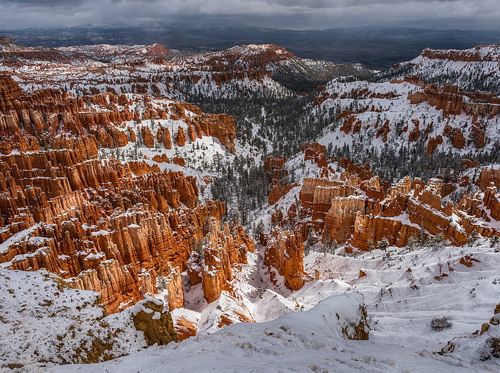 Inspiration Point, Bryce Canyon, Utah, Winter, landscape painting, United States, Utah, Travel, Nature, Landscape, Winter, Scenery, Trip, Amazing, Photography, Holiday, Adventure, Vacation, Overlook, Tour, touristattraction, nationalpark, brycecanyon, tourism, traveltheworld, inspirationpoint, HD wallpaper