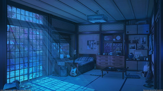 Anime, Original, Bedroom, HD wallpaper HD wallpaper