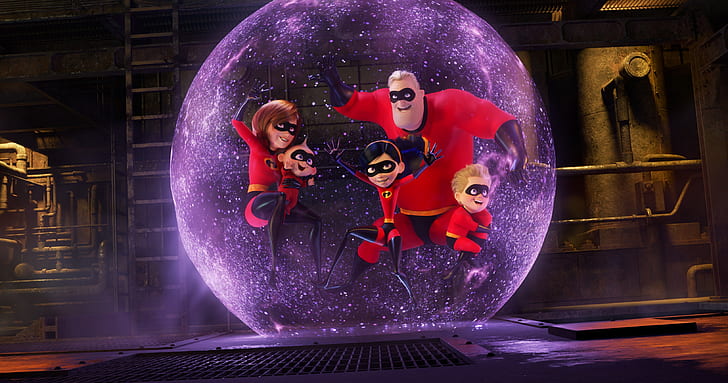 Action, Superheroes, Girls, Family, year, 2018, Super, Violet, EXCLUSIVE, Animation, Walt Disney Pictures, Movie, Film, Adventure, Sci-Fi, Comedy, Boys, Two, Bob Odenkirk, Samuel L. Jackson, Pixar Animation Studios, Sequel, Elastigirl, Pixar Animation, Holly Hunter, Dash, Incredibles, The Incredibles 2, evelyn deavor, Dashiell, lucius best, Parr, winston deavor, Catherine Keener, Craig T. Nelson, Mr. Incredible, Sarah Vowell, Frozone, helen parr, bob parr, Incredibles 2, HD wallpaper