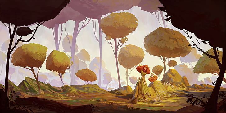 fairy tale forest cartoon, HD wallpaper
