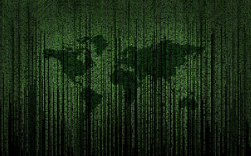 Green Matrix Code World Map HD Wallpaper, карта зеленого мира, Компьютеры, Интернет, Мир, Цифровые, Время, Атака, Технологии, Сбой, Windows, Защита, Матрица, Компьютер, Смит, Код, Доставка, Сеть, Данные, Хакер, Бинарный,программирование, по всему миру, файлы, вирус, шпионаж, программа, программное обеспечение, сети, безопасность, связь, сценарий, конечно, обмен данными, администратор, калькулятор, взлом, защита от вирусов, троян, компьютерный вирус, защита данных, операционная система, имя пользователя, кодовое слово, компьютерные вирусы, исходный код,вирусы, двоичная система, сервер, заражение, передача, биты, байт, компьютерная наука, зараженные, двоичный код, greenrain, HD обои HD wallpaper