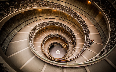 Spiral Stairs Staircase HD, architecture, stairs, spiral, staircase, HD wallpaper HD wallpaper