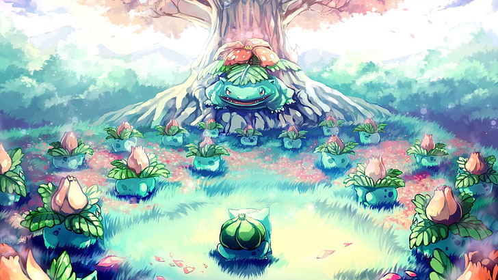 Pokémon, Bulbasaur (Pokémon), Grass Pokémon, Ivysaur (Pokémon), Venusaur (Pokémon), HD wallpaper