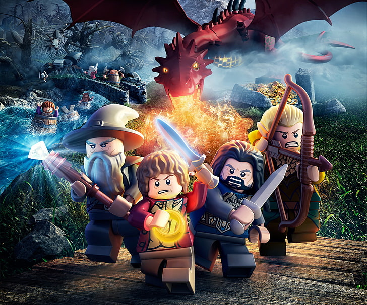 خلفية Lego Lord of the Rings الرقمية ، LEGO ، The Hobbit ، ألعاب الفيديو، خلفية HD