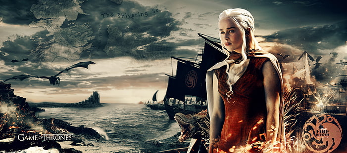 Daenerys Targaryen ، إميليا كلارك ، لعبة العروش ، برامج تلفزيونية ، 4k ، 5k ، HD، خلفية HD HD wallpaper