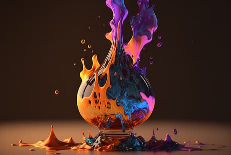  AI art, paint splash, Color Burst, HD wallpaper HD wallpaper